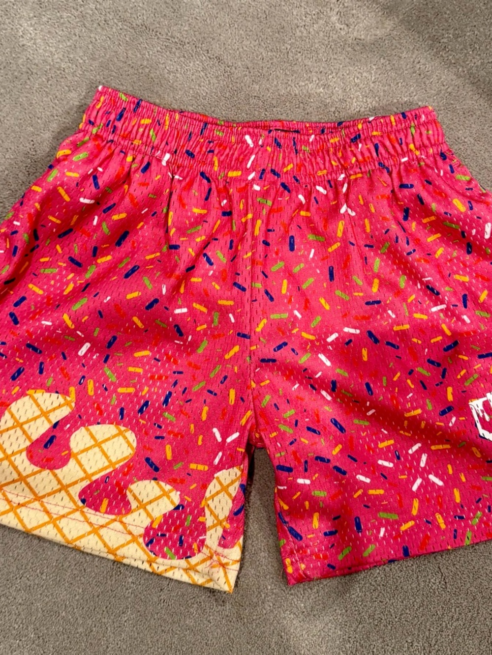 Kids' Pink Sprinkle Print Casual Shorts